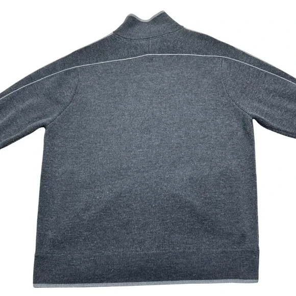 Vintage Nike Sportswear Wool Full Zip Mock Sweater Gray Mens Size XL Heavyweight